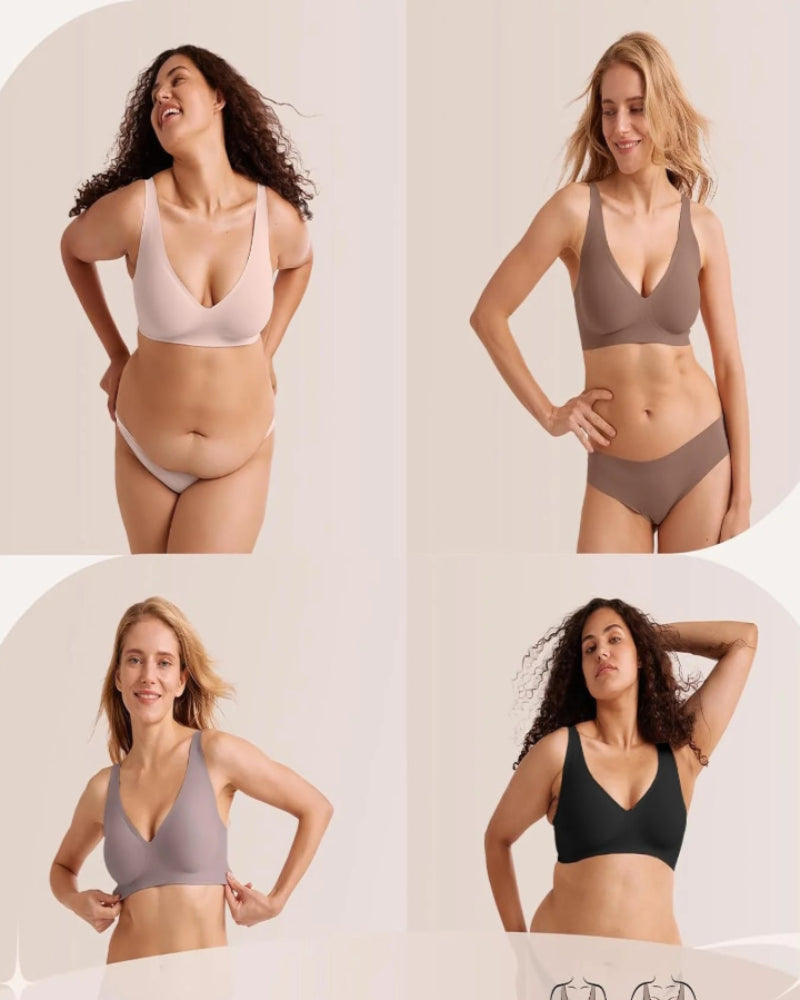 Dikişsiz V Kesim Destekli Balensiz Sütyen