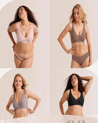 Dikişsiz V Kesim Destekli Balensiz Sütyen