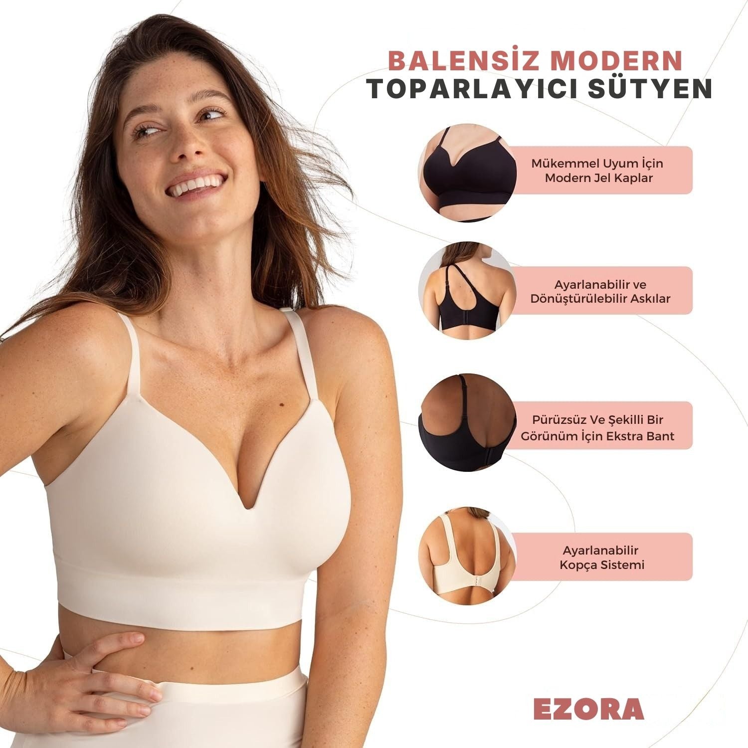 NuaLift –Balensiz, Toparlayıcı, Dikişsiz Destekli Sütyen