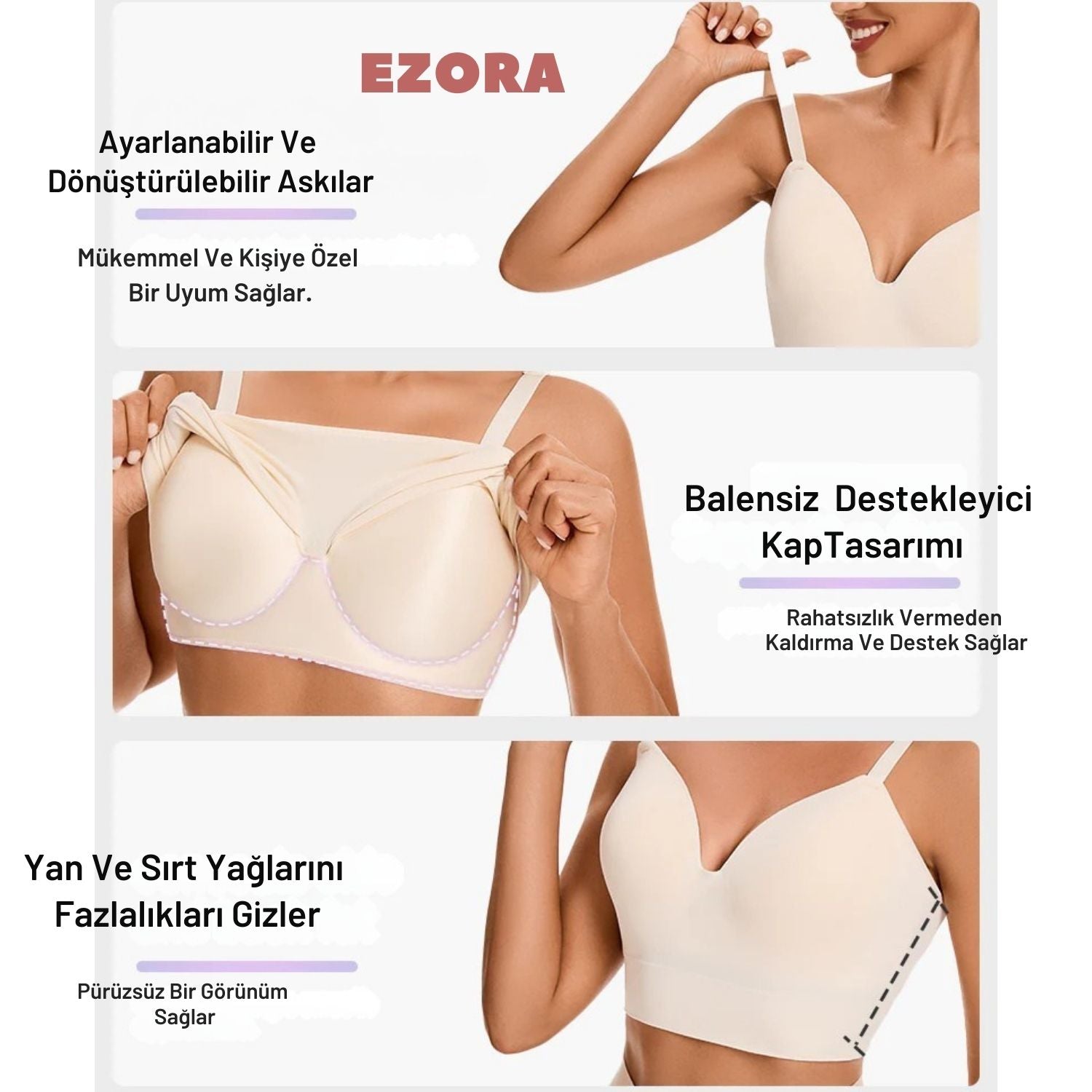 NuaLift –Balensiz, Toparlayıcı, Dikişsiz Destekli Sütyen